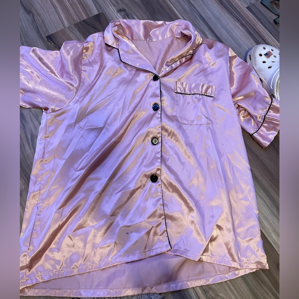 pink silk sleep shirt